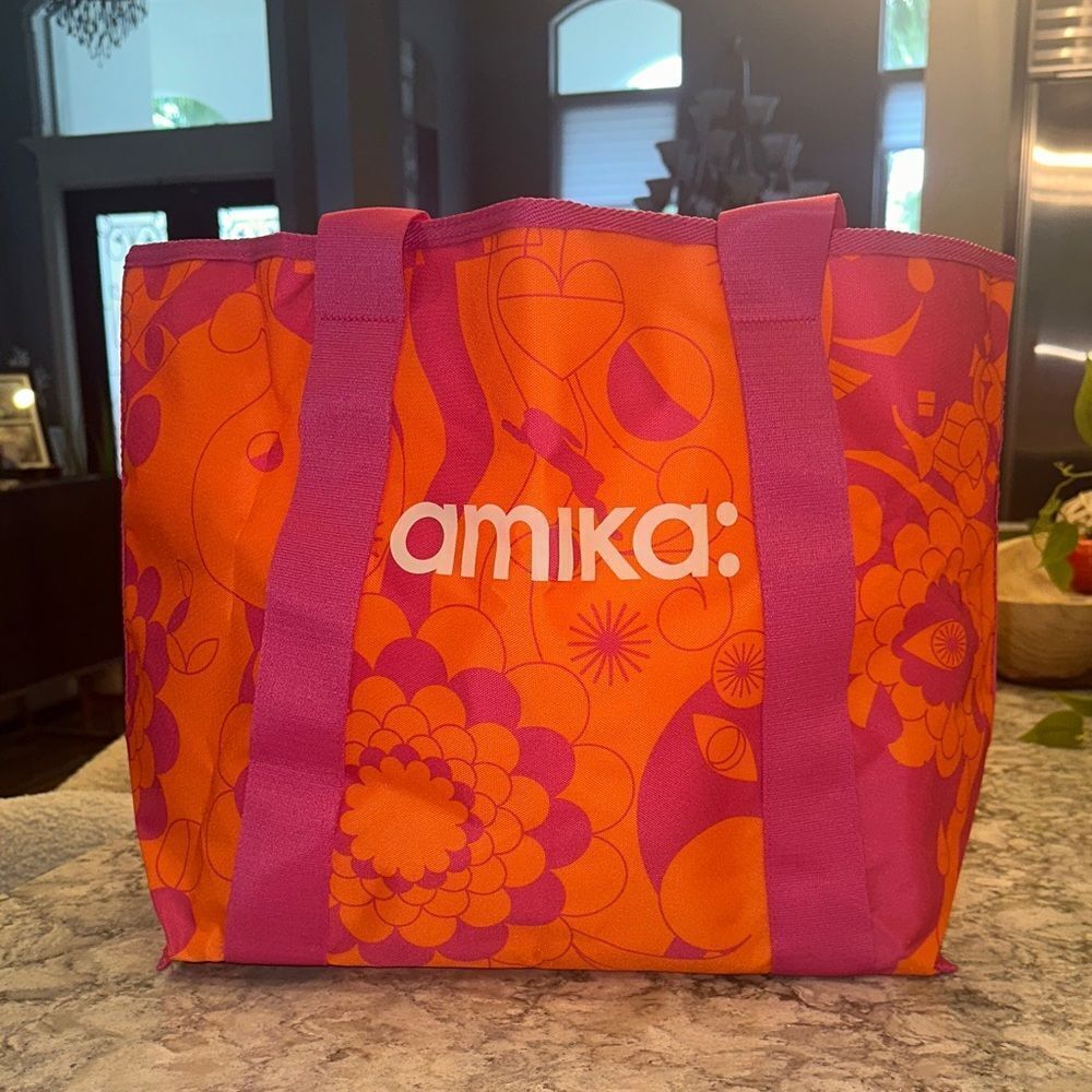 Amika Bold Orange and Purple Tote